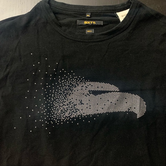 Black studded SIXTY long sleeve T-shirt size S - Picture 2 of 2